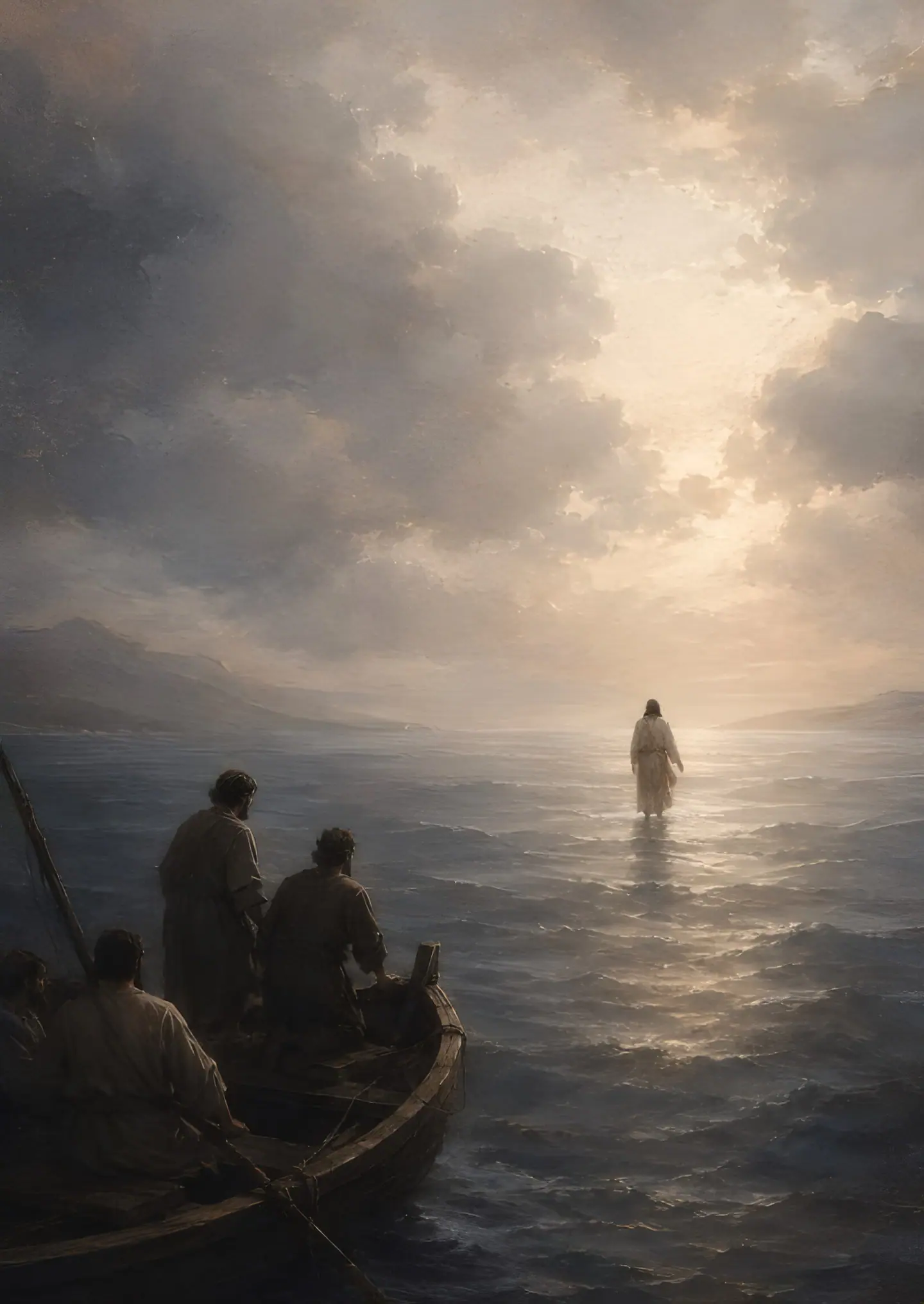 COME, Mateo 14:28–30. Arte de la serie TAKE HEART de Patmos.