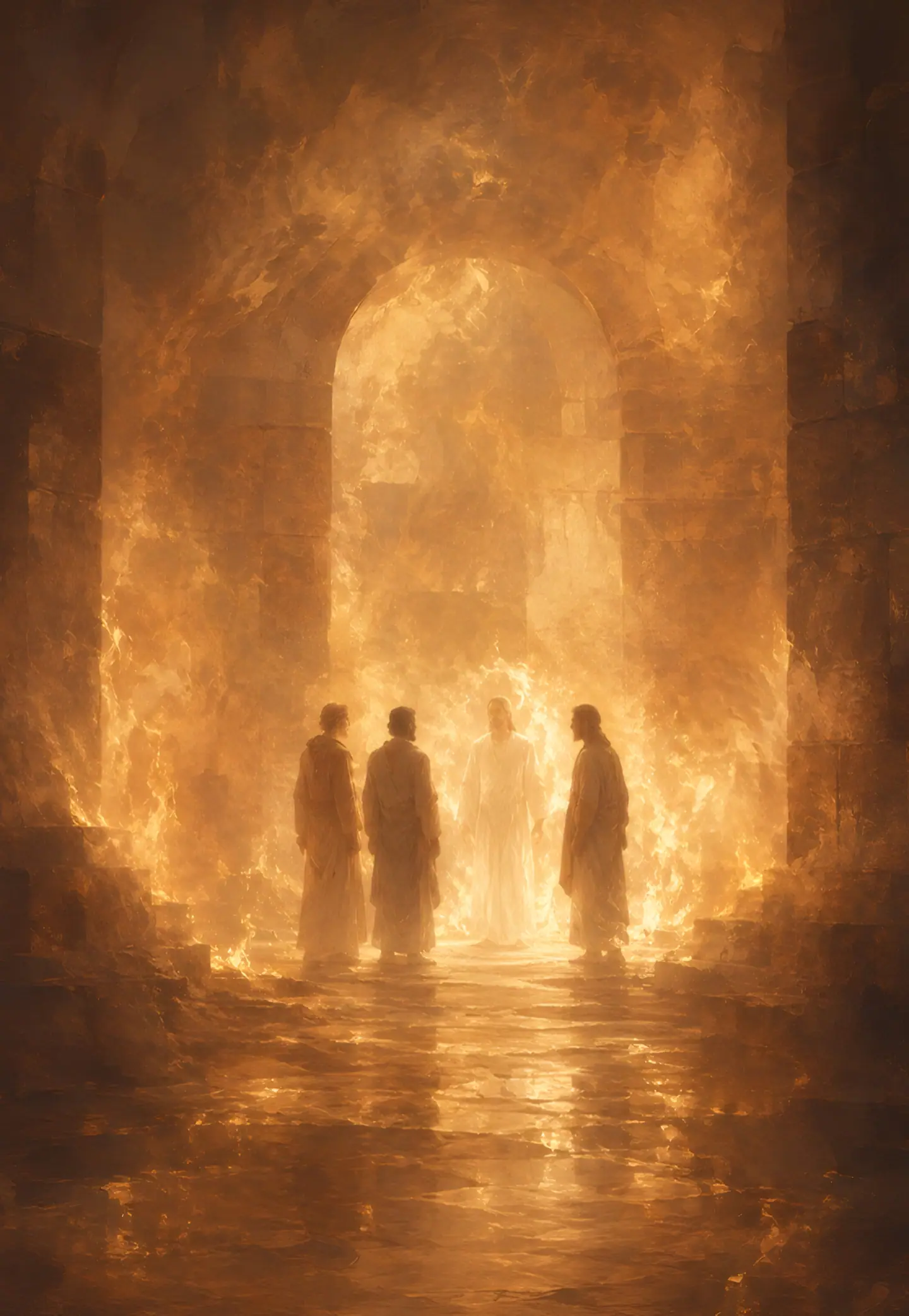 THE FOURTH, Daniel 3:24–25. Arte de la serie WITH YOU de PATMOS.