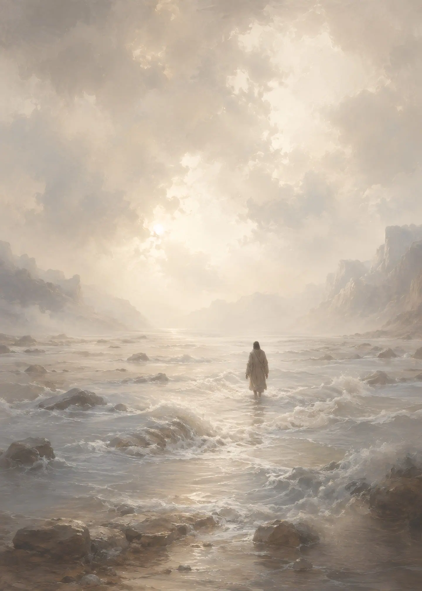 THROUGH THE WATERS, Isaías 43:2. Arte de la serie WITH YOU de PATMOS.